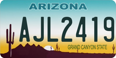 AZ license plate AJL2419