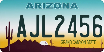 AZ license plate AJL2456