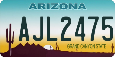 AZ license plate AJL2475