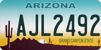 AZ license plate AJL2492