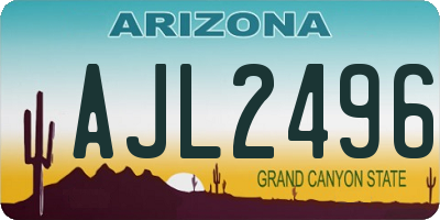 AZ license plate AJL2496
