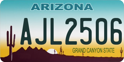 AZ license plate AJL2506