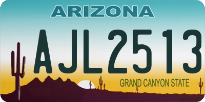 AZ license plate AJL2513