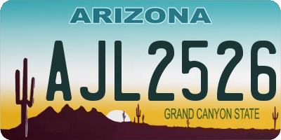 AZ license plate AJL2526