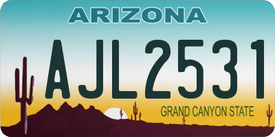 AZ license plate AJL2531