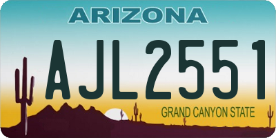AZ license plate AJL2551
