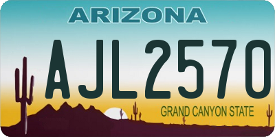 AZ license plate AJL2570