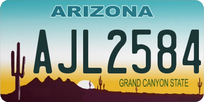 AZ license plate AJL2584