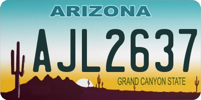 AZ license plate AJL2637