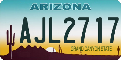 AZ license plate AJL2717