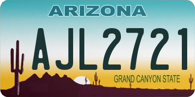 AZ license plate AJL2721