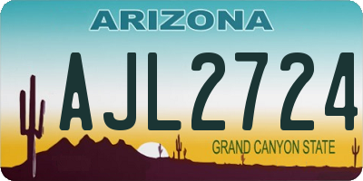 AZ license plate AJL2724