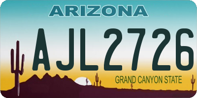 AZ license plate AJL2726