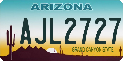 AZ license plate AJL2727