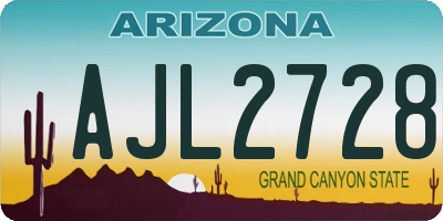 AZ license plate AJL2728