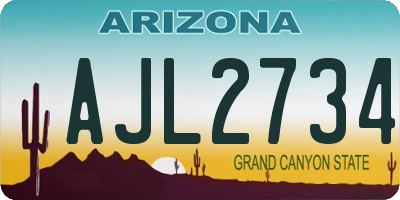 AZ license plate AJL2734