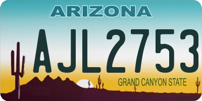 AZ license plate AJL2753