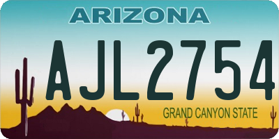 AZ license plate AJL2754