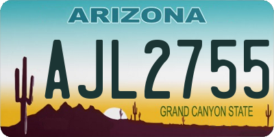 AZ license plate AJL2755