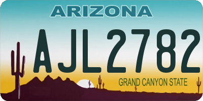 AZ license plate AJL2782