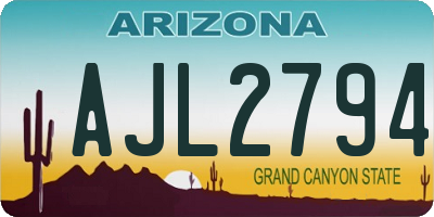 AZ license plate AJL2794