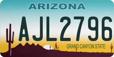 AZ license plate AJL2796
