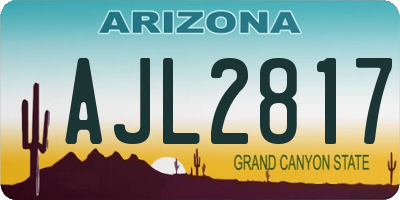 AZ license plate AJL2817