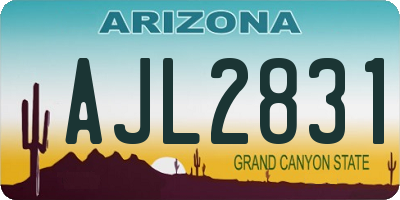AZ license plate AJL2831
