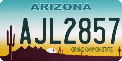 AZ license plate AJL2857