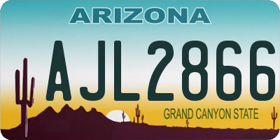 AZ license plate AJL2866