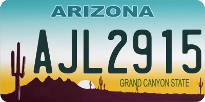 AZ license plate AJL2915