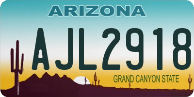 AZ license plate AJL2918
