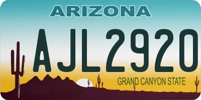 AZ license plate AJL2920