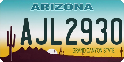 AZ license plate AJL2930