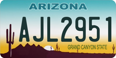 AZ license plate AJL2951