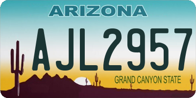 AZ license plate AJL2957