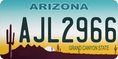 AZ license plate AJL2966