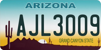 AZ license plate AJL3009