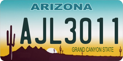 AZ license plate AJL3011