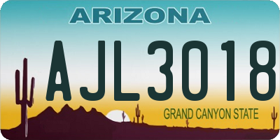 AZ license plate AJL3018