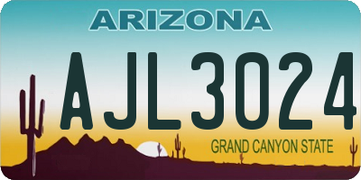 AZ license plate AJL3024