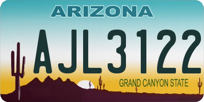 AZ license plate AJL3122