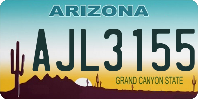 AZ license plate AJL3155
