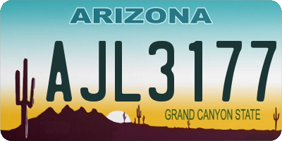 AZ license plate AJL3177