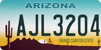 AZ license plate AJL3204