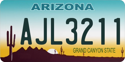 AZ license plate AJL3211
