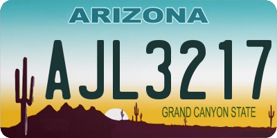 AZ license plate AJL3217