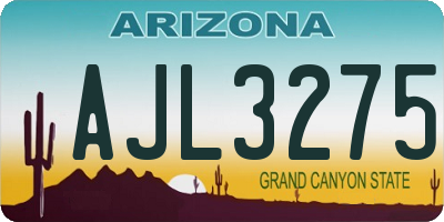 AZ license plate AJL3275