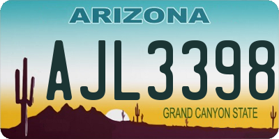 AZ license plate AJL3398