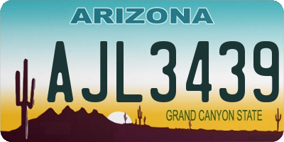 AZ license plate AJL3439